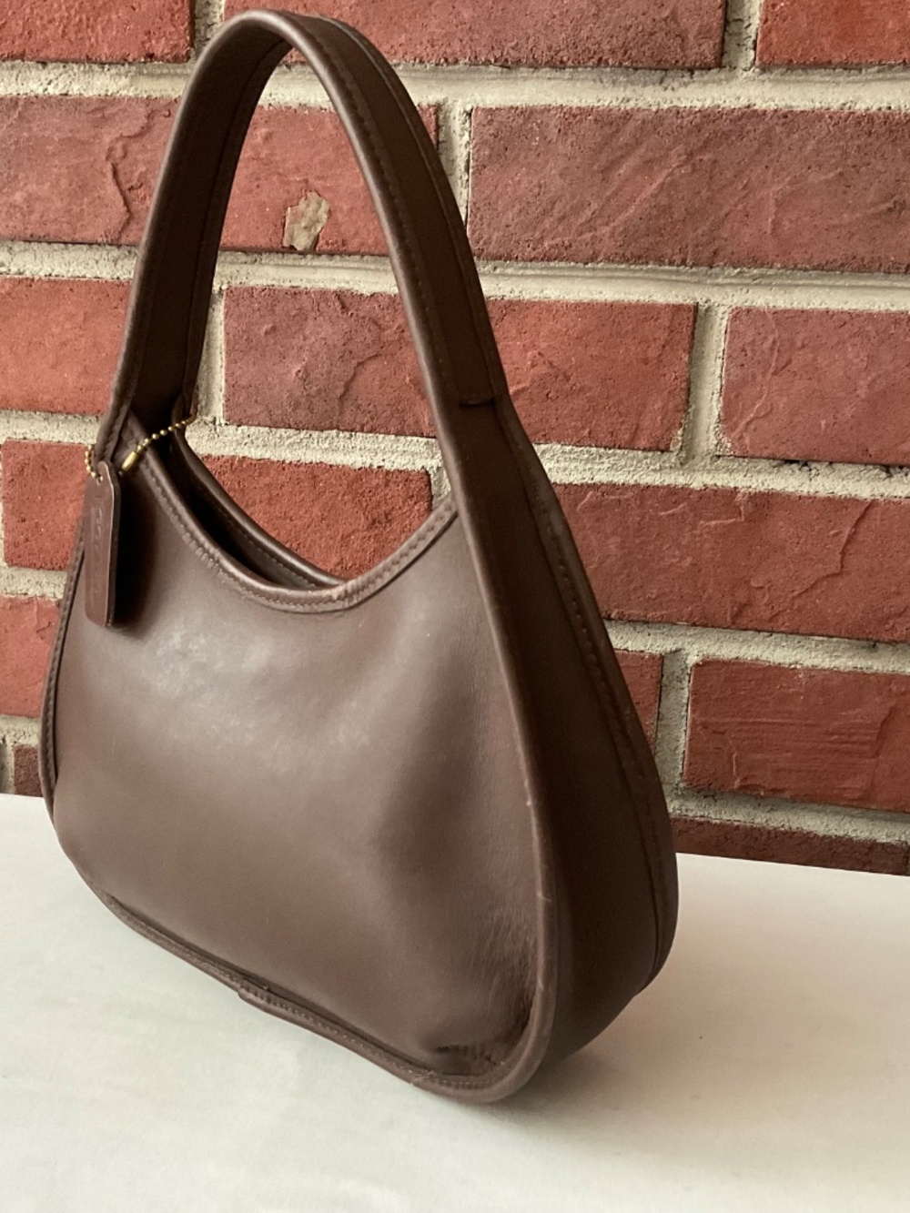 Coach Vintage JOG-9027 Mini Ergo Hobo Satchel Brown Leather Bag Made in USA - Picture 2 of 16